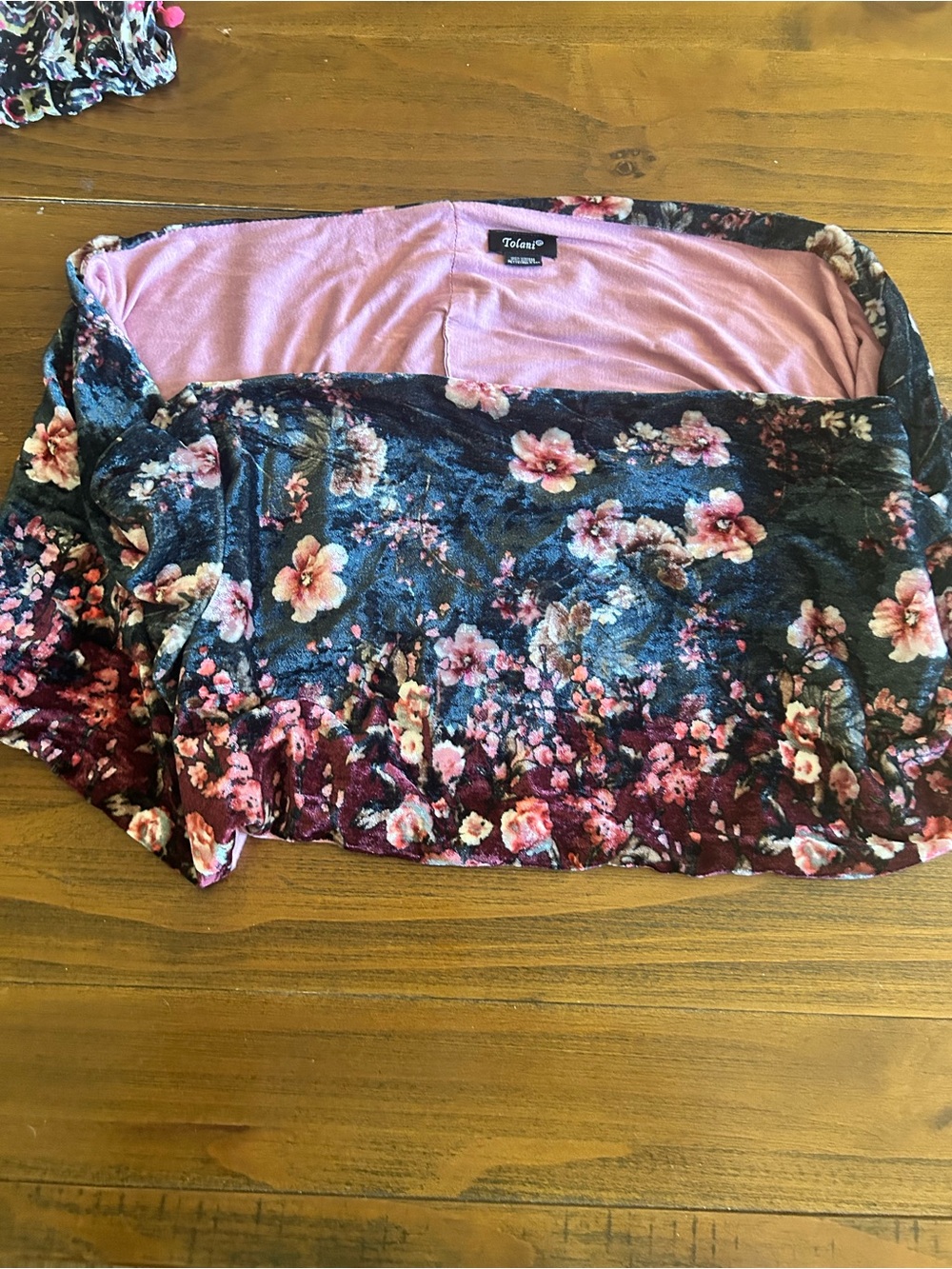Tolani Velvet Floral Wrap Scarf Shawl